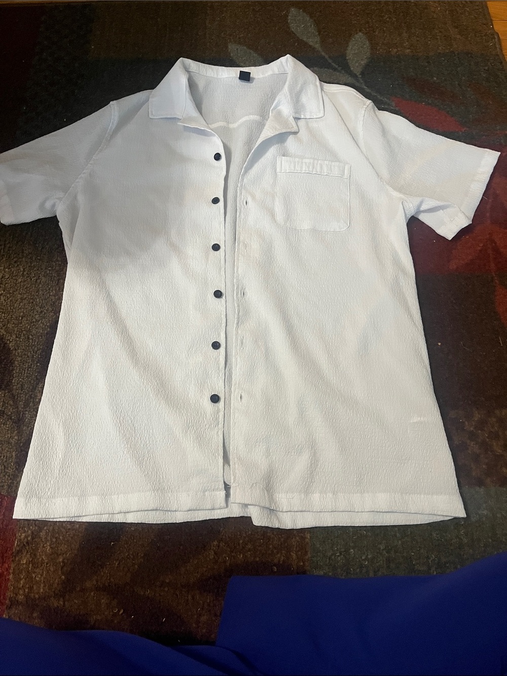 Men's Short-Sleeve Casual Button-Up Shirt - White